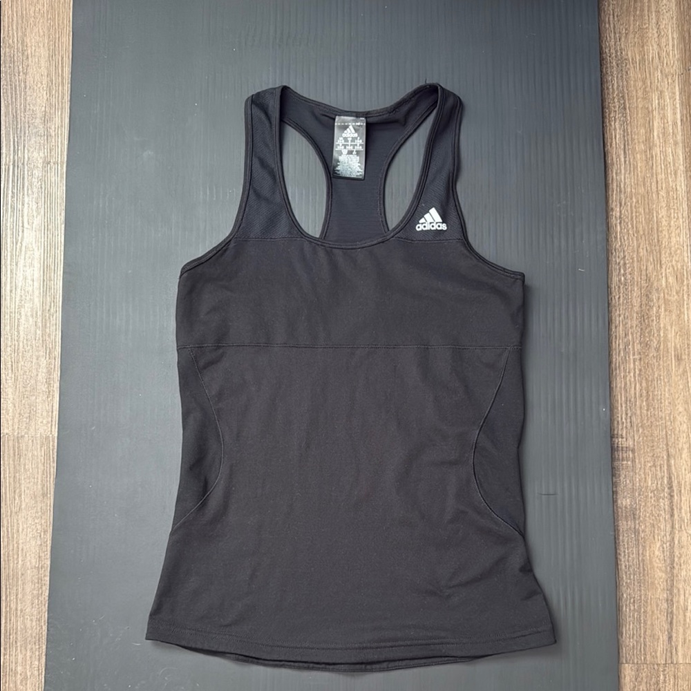 Adidas Black Fitted Tank Top with Racerback